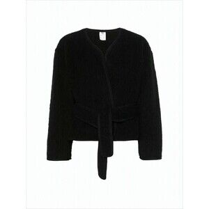 Baserange Cropped Black Wool Jacket With Matching Belt - NWT